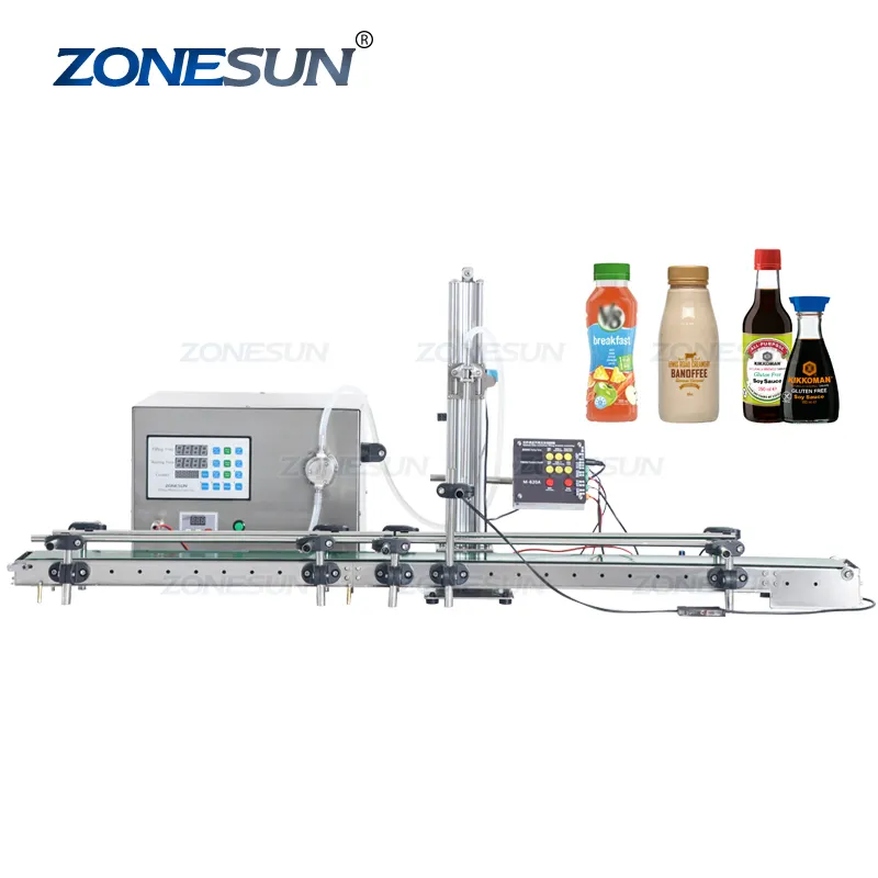 ZONESUN ZS-DTMP1D自動磁気ポンプ小型ボトル液体飲料充填機ダイビングノズル付き