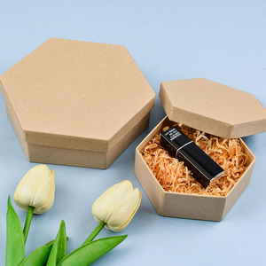 B841 giấy màu nâu <span class=keywords><strong>MACHE</strong></span> handmade hộp các tông nhỏ hình lục giác Kraft tiết kiệm phụ kiện mỹ phẩm trang sức quà tặng hình lục giác hộp - Product Image 4