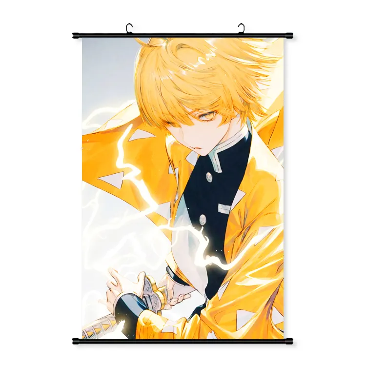 Impression personnalisée Anime tissu affiche défilement suspendu affiche mur toile de fond bannière avec plastique ou aluminium tige défilement