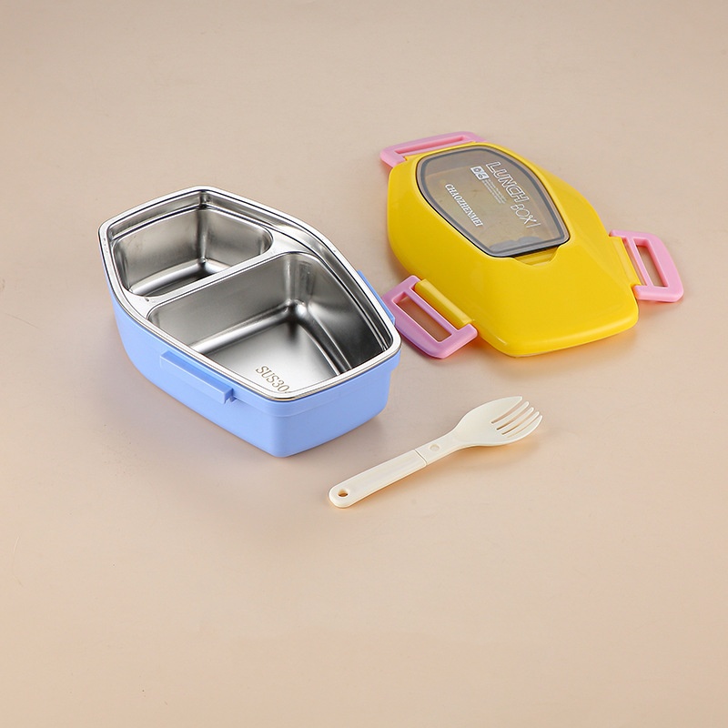 yellow, blue, 700ml, stainless steel, light, food box, 48 boxes
