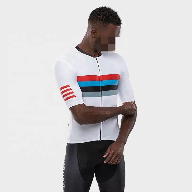 Maglia da ciclismo da corsa estiva con prestazioni in tessuto MITI italiano antibatterico colorato su misura in cina