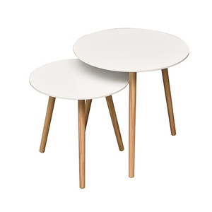 Popular Design Outdoor Round <strong>Mdf</strong> Coffee <strong>Table</strong> <strong>Set</strong> With Pine Wood Legs - Product Image 1