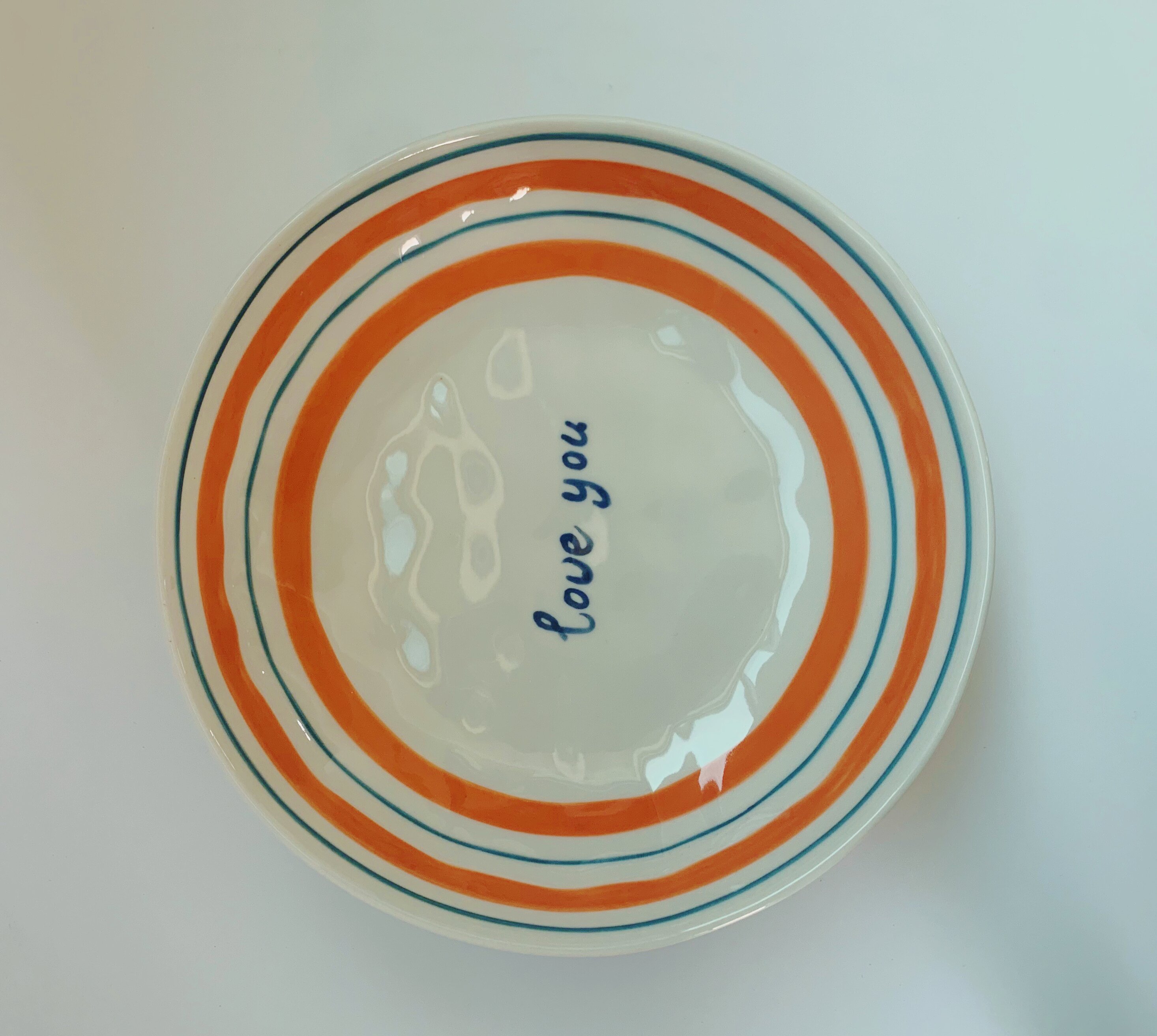 8-inch Pasta Plate Orange Circle