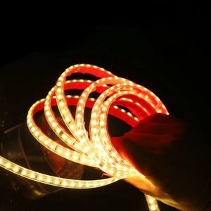 แถบไฟ LED 120ดวงสำหรับ AC220V 2835มีความยืดหยุ่นแถบไฟ LED สีขาวอบอุ่น IP65กันน้ำ10เมตร - Product Image 3