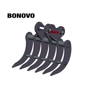 工厂迷你挖掘机附件1.2吨根耙BONOVO OEM根耙出售