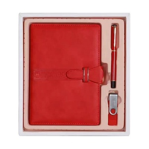 2025 Corporate Cheap Office and School Stationary A5 Journal Note Book Diario Cuaderno de cuero con bolígrafo Disco USB Juego de regalo 7 días - Product Image 1