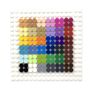 Sluban <strong>Building</strong> <strong>Block</strong> Toys Flat Circular 1*1 <strong>Building</strong> Brick Accessory Mosaic <strong>Pattern</strong> Construction Set Total 100 Different Colors