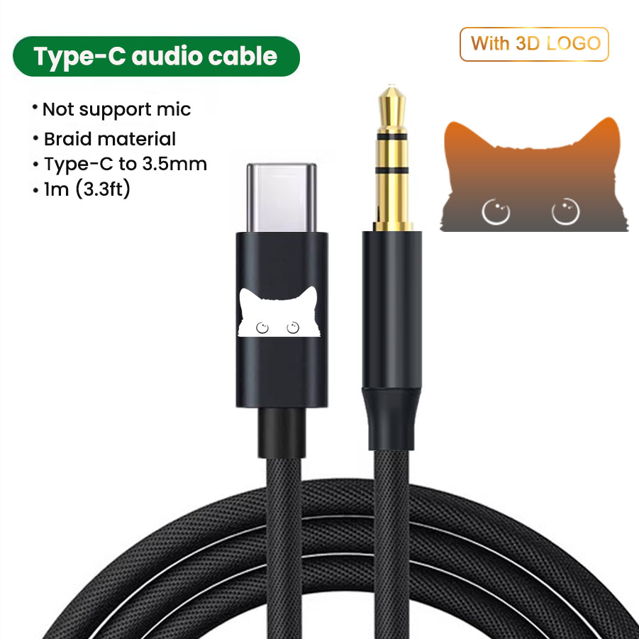 2D Black - AUCB102B(Type-c to 3.5mm)