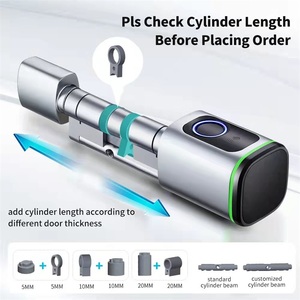 SMARTEK akıllı ayarlanabilir silindir 60mm için 120mm TUYA App RFID kart parmak izi elektronik anahtarsız kapı kilidi - Product Image 4