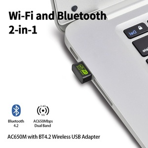 Scheda di rete Wireless USB Mini 600Mbps Dual-Band per Bluetooth 150mbps per Laptop Driver gratuito per Computer Wifi ricezione della rete - Product Image 2