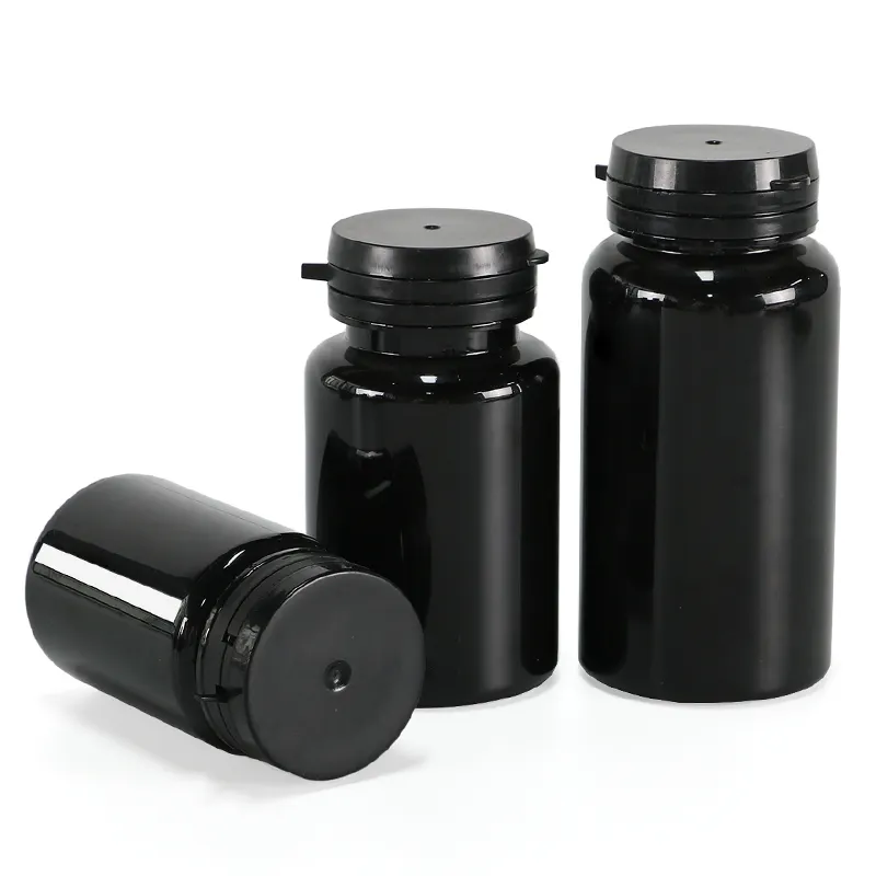 Настраиваемая черная глянцевая Защитная крышка для домашних животных, пластиковая Медицинская бутылка, бутылка с витамином, личная забота