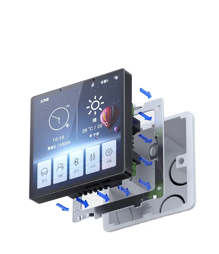 2023 YC-SM04 pannello di controllo Touch per l'automazione domestica del touch screen Android da 4 pollici