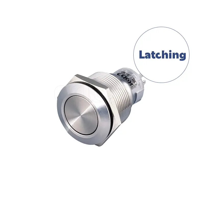 ip67 flat head round 1no1nc latching stainless 12v 22mm push button anti vandal switches