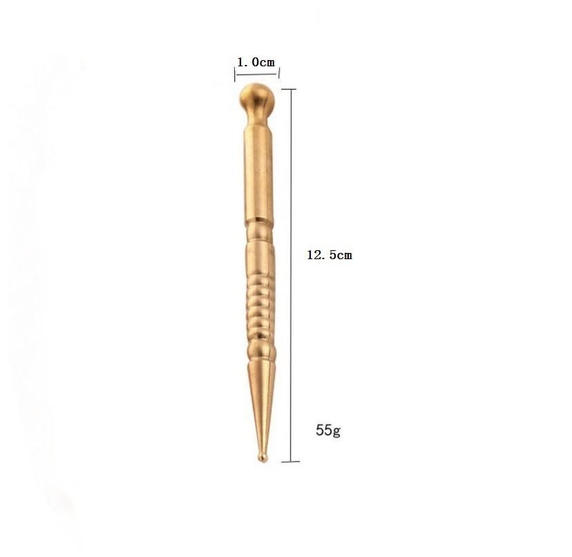 F dactylographient le bâton de massage/stylo en laiton d'acupoint