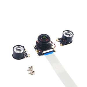 Módulo de cámara ojo de pez de visión nocturna Raspberry Pi 4 5MP OV5647 Webcam con sensor infrarrojo IR luz LED para Raspberry Pi 4B/3B +/3B - Product Image 6