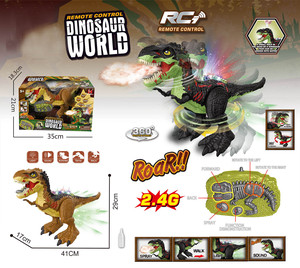 Yeni ışıklar müzik simülasyon 2.4G kol saati uzaktan kumanda 360 dönen yürüyüş t-rex RC sprey dinozor Robot oyuncaklar için çocuklar - Product Image 5