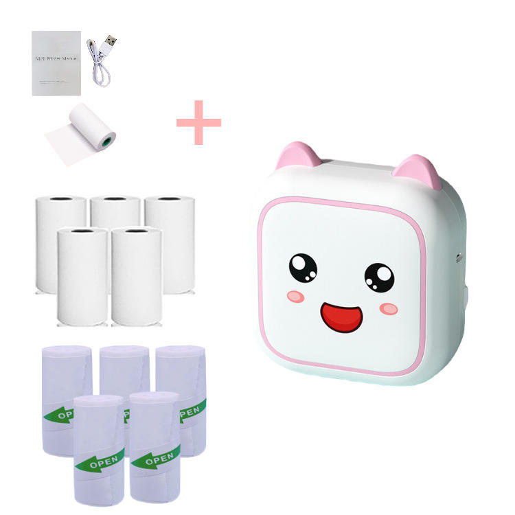 Pink +5 thermal paper+5 sticker paper