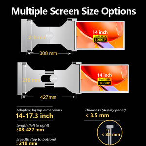 14 "ラップトップワークステーションとゲーム用のHDMIとUSB Cポート付きシングル液晶モニター - Product Image 4