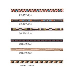 <strong>Pretty</strong> and Colorful Guitar Binding Stripped Backboard Center Inlaid with Wood Veneer Patterned Edge Strips - Product Image 3