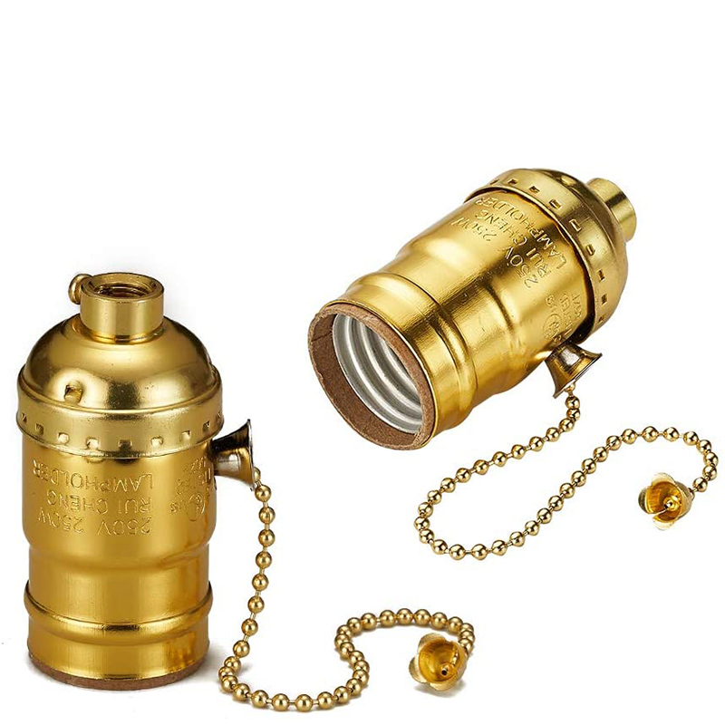 Douille de lampe à chaîne de traction en laiton