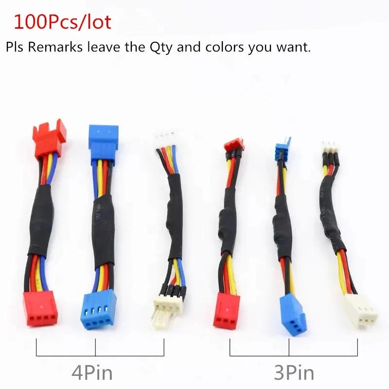 Fan Resistor Cable 3/4 Pin Male to 3/4Pin Female Connector Reduce PC CPU Fan Speed Noise Extension Resistor Slow down Cable