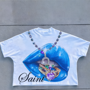 Sang Trọng Tùy Chỉnh Thiết Kế T-Shirt Cho Nam Giới Với Rhinestone Đồ Họa Và Cao Cổ Boxy Phù Hợp Với Chất Lượng Cao In Ấn Cá Nhân Thiết Kế - Product Image 4