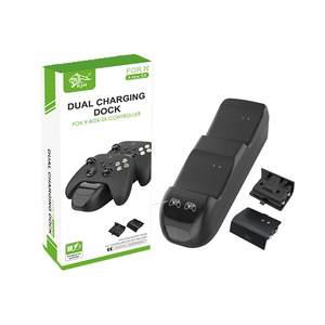 แท่นชาร์จแบบคู่4ใน1สำหรับ Xbox Series X อุปกรณ์ควบคุมเกมไร้สายประกอบด้วยแบตเตอรี่สองก้อนและสายชาร์จหนึ่งก้อน - Product Image 1