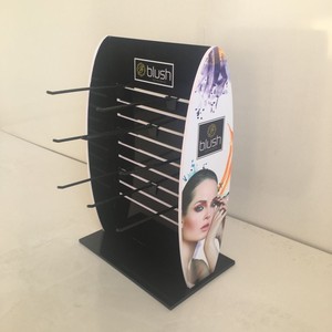 <strong>Rotating</strong> Double Sided Fashionable PDQ <strong>Display</strong> Box, Small Cardboard <strong>Counter</strong> <strong>Display</strong> Stands with <strong>Hooks</strong> for Hanging - Product Image 2