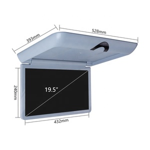 19.5&quot; Ceiling Mount Front Folding Car <strong>LCD</strong> <strong>Display</strong> <strong>USB</strong> HDMl Port 2 Video <strong>Input</strong> DC9-36V Flip Down Roof TV <strong>Screen</strong> for Bus Van - Product Image 6