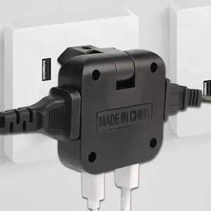 Convertidor de enchufe europeo 4 en 1, enchufe giratorio de 180 ° para carga de teléfono, 2 USB y 2 CA, adaptador de viaje de salida inalámbrica de pared Universal - Product Image 4