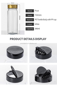 पाउडर काली मिर्च कंटेनर पैकेजिंग के लिए दो तरफा फ्लिप शीर्ष सिलेंडर पालतू जानवर के साथ पाउडर मिर्च कंटेनर पैकेजिंग के लिए सीज़निंग शेकर के साथ 340 मिली - Product Image 4