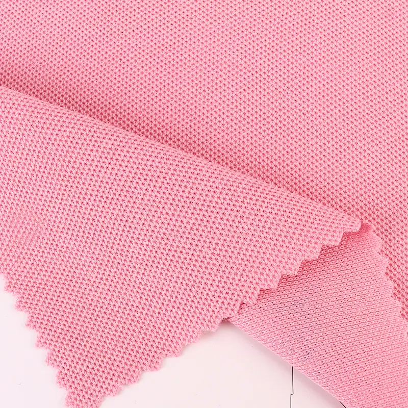 Pearl mesh polyester cotton snowflake pearl fabric CVC combed breathable T-shirt Polo shirt fabric