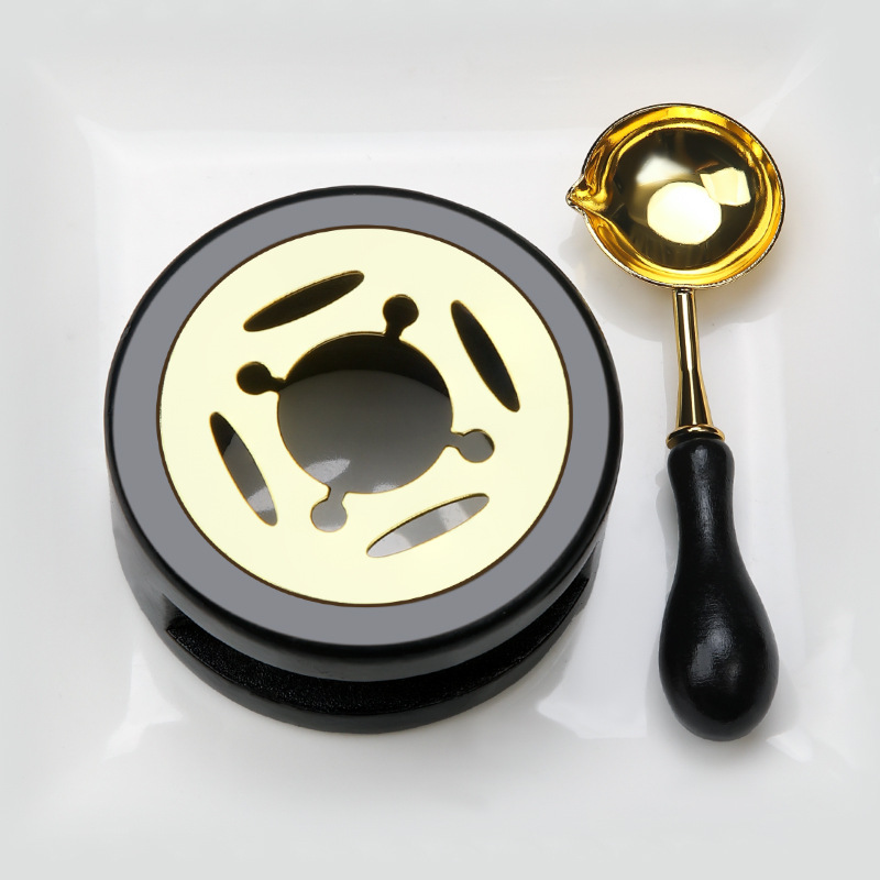 Black two-piece set (wooden furnace spoon)