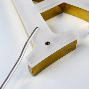 Customizável Ouro Espelho Backlit <span class=keywords><strong>LED</strong></span> Logotipo Remote-Controlled para Edifícios Casamentos Lojas Hotéis Barras Transformer Plug Power