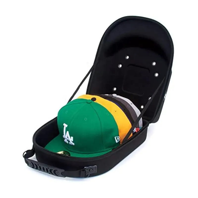 Fabrika özel seyahat depolama şapka durumlarda kutuları Eva beyzbol şapkası şapka taşıyıcı Zip valiz çanta kutusu eva durumda özel
