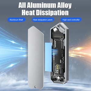 RGB Portable 10Gbps M.2 NVME SSD Case Aluminum 2-in-<strong>1</strong> Cable with USB and Type-C Supports 4TB External Hard Drive <strong>Enclosure</strong>