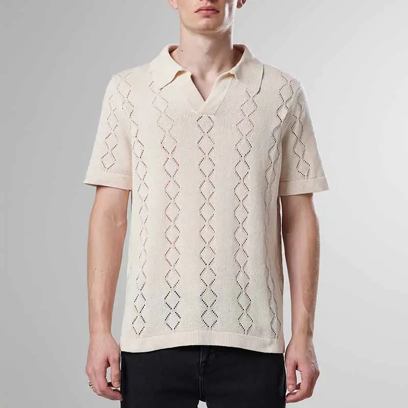 Yunxun เสื้อสเวตเตอร์2024แบบกำหนดเองใหม่สำหรับผู้ชายเสื้อสเวตเตอร์ถักแบบกลวงแฟชั่นฤดูใบไม้ผลิและฤดูร้อน