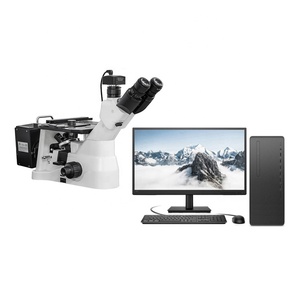 Microscopio metalográfico invertido trinocular con control de computadora de dos piezas - Product Image 1