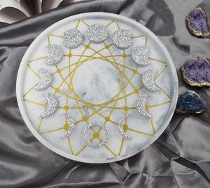 Khay Nhựa Pha Mặt Trăng Khuôn Đồng Hồ Mặt Trăng Lớn Khuôn Mặt Trăng Nguyệt Thực Lưỡi Liềm Silicone Khuôn Đúc Epoxy - Product Image 2