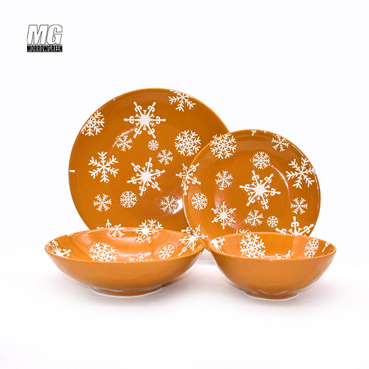 Christmas Stoneware Porcelain dishes Sets New Arrived dishes Sets Classic Style Croctery ceramic dinner plates set of 6