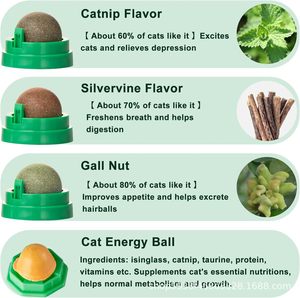 Automatische Plastik katze Kau spielzeug Spinning <span class=keywords><strong>Catnip</strong></span> Ball für Katzen & Hunde lecken Unterhaltung hilft beim Kauen Entspannen - Product Image 4