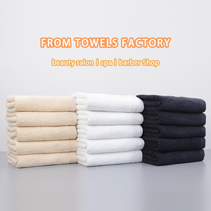 صالون تجميل بشعار مخصص مضاد للبلاش مادة قطنية سوداء اللون تدعم التطريز ومناشف باردر القياسية - Product Image 5