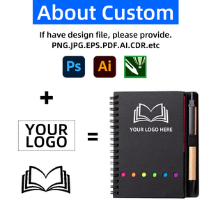 Cuaderno de papel Kraft en espiral de tapa dura con logotipo impreso personalizado A5 A6 Mini Bloc pequeño cuaderno de notas de diario adhesivo con bolígrafo - Product Image 3