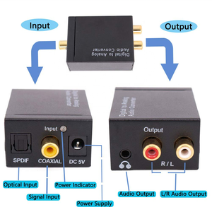 SY Digital to Analog <strong>Audio</strong> Converter with 3.5mm Jack SPDIF Digital <strong>Audio</strong> Bt 192 Coaxial Optical Fiber Digital to Analog <strong>Audio</strong> - Product Image 3