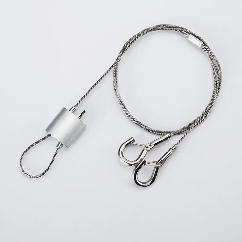 Kit gantung suspensi tali kawat, pengait kabel Looping untuk penerangan Led