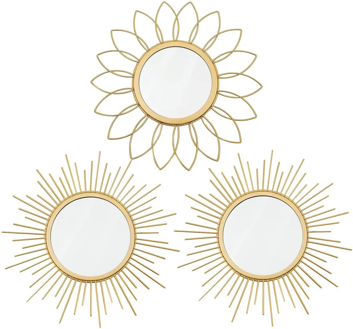 Металлические настенные зеркала Sunburst для гостиной, спальни, прихожей, аксессуары для домашнего декора