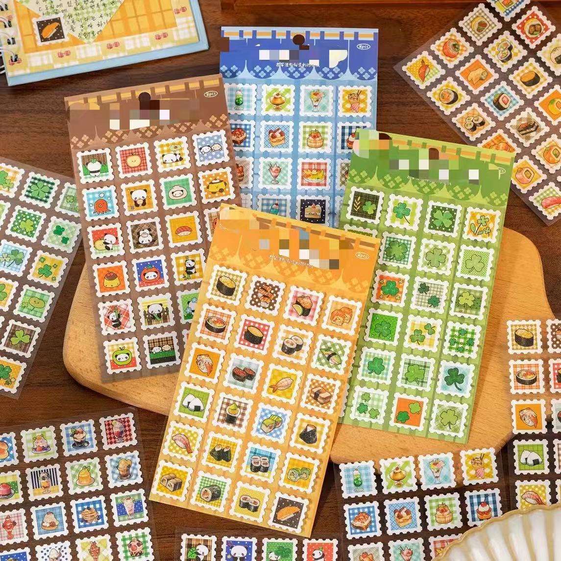 Retro-Style stamp stickers-yellow