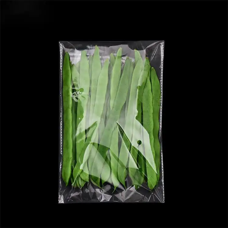 사용자 정의 인쇄 구멍 투명 Opp 과일 야채 포장 통기성 비닐 봉투