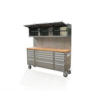 <strong>Garage</strong> 72 Inch <strong>Red</strong> Tool Trolley with Drawer and Upper <strong>Cabinet</strong> - Product Image 6