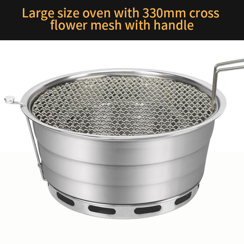 Motif croisé 330. Ajouter un filet de barbecue avec poignée.